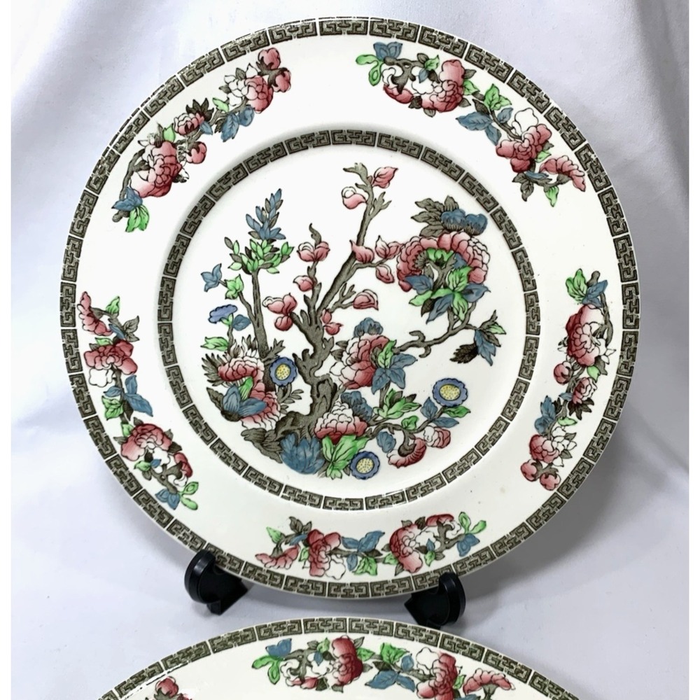 Johnson Brothers Indian Tree Dinner Plates x4 England Ironstone VERY GOOD - Picture 1 of 13